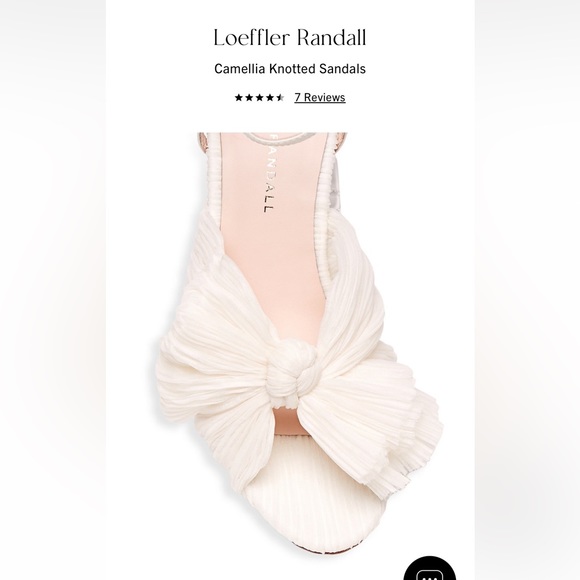 Loeffler Randall Camellia Knotted Sandals, pearl 3.5 in heel - Picture 2 of 6